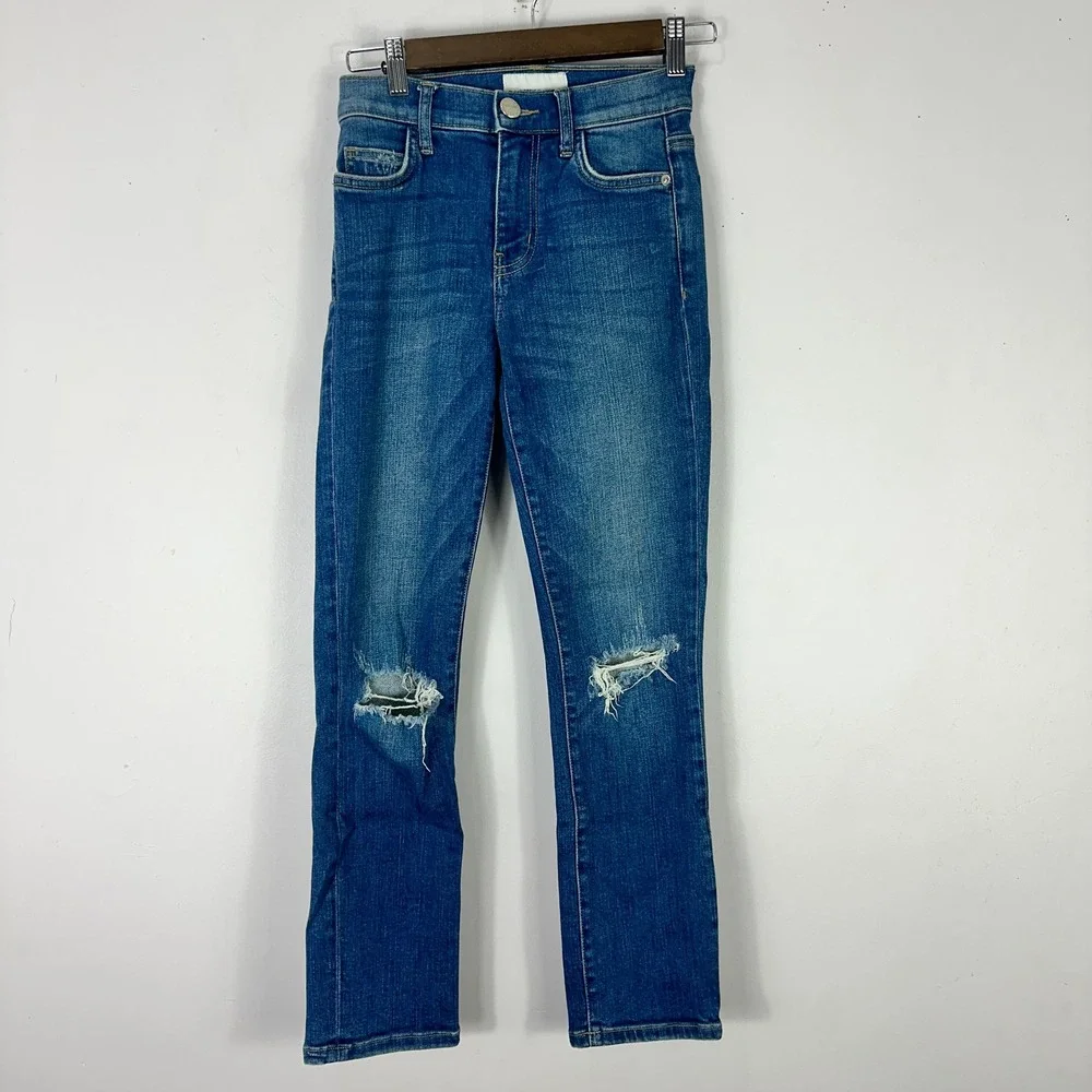 Current Elliott Jeans 23 Distressed Mid Rise Skinny Stretch Denim Y2K Minimalist